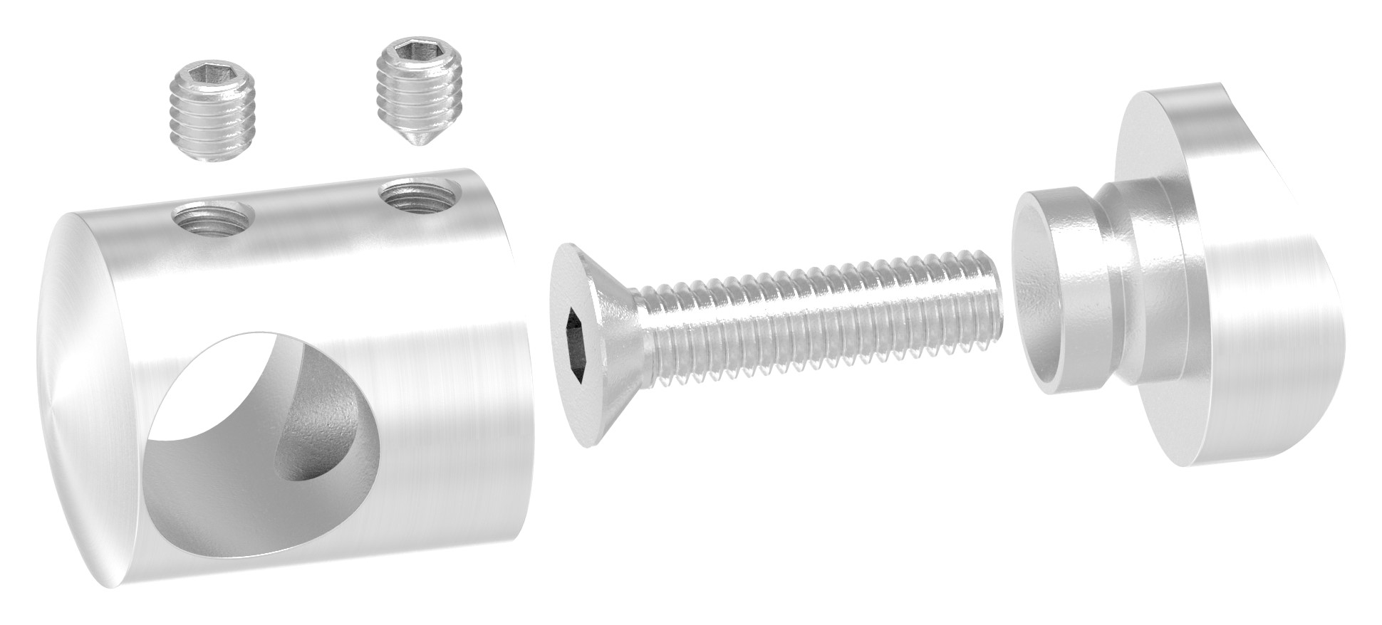 Querstabhalter für 33,7mm Rohr, 14,2mm Bohrung, V2A