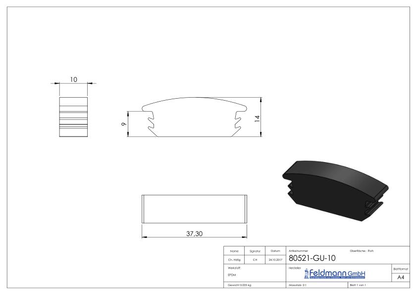Abdichtkeil für Alu-Profil, 10mm Abdichtkeil für Alu-Profil, 10mm
