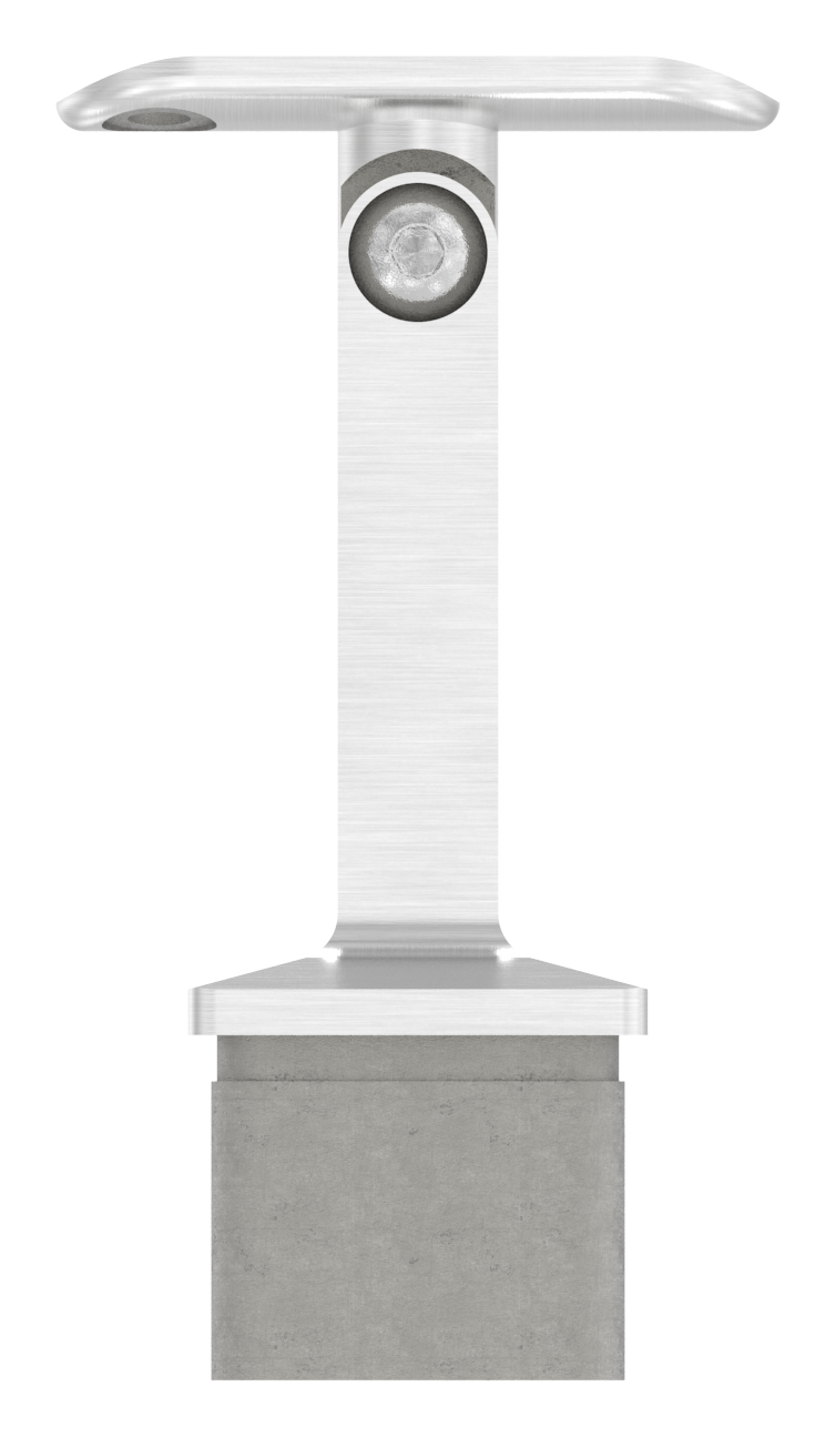 Rohrabschlussstopfen mit Gelenkstift für Rohr 40x40x2mm, V2A