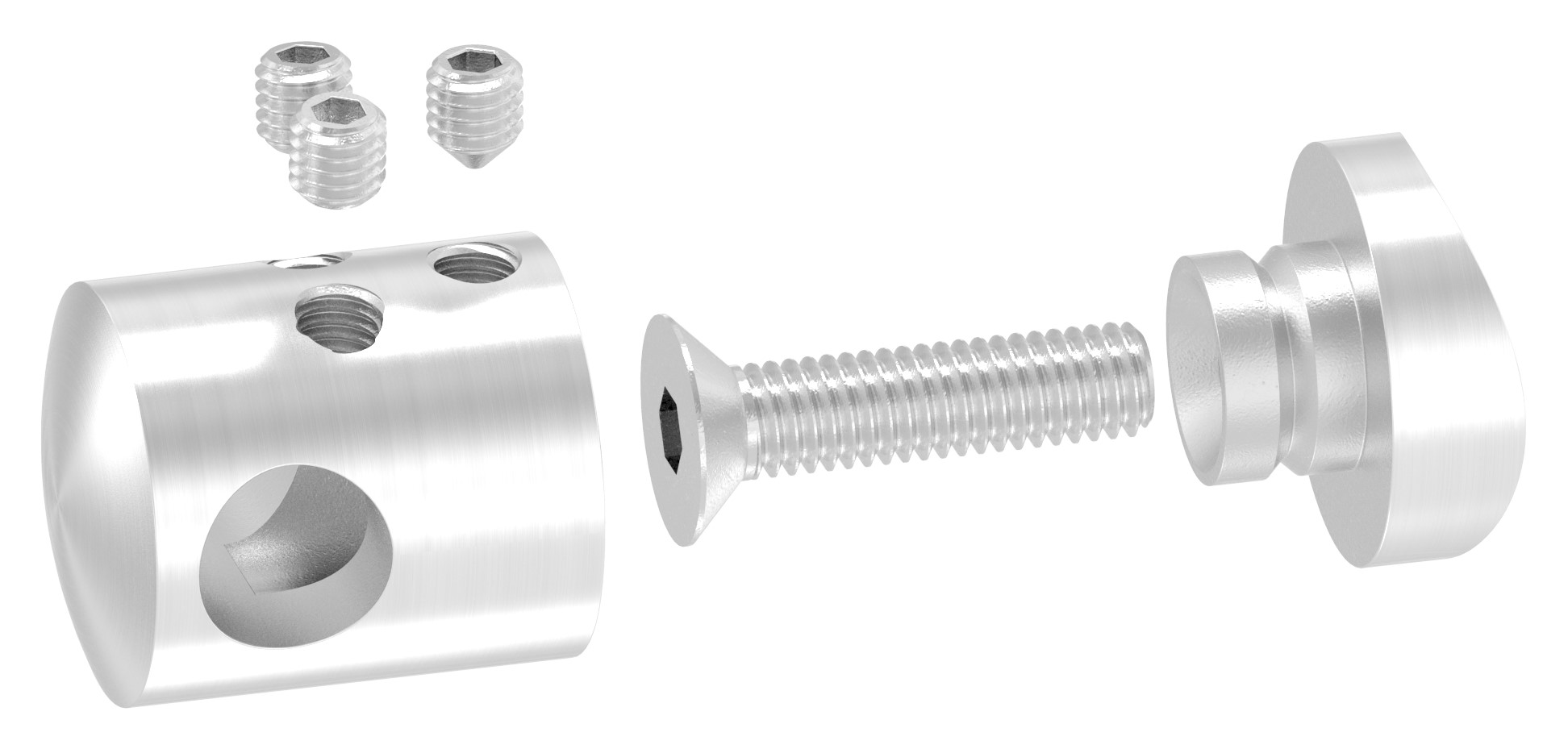 Querstabhalter zum Stoßen von 2 Rundeisen, 10,2mm Bohrung, V2A