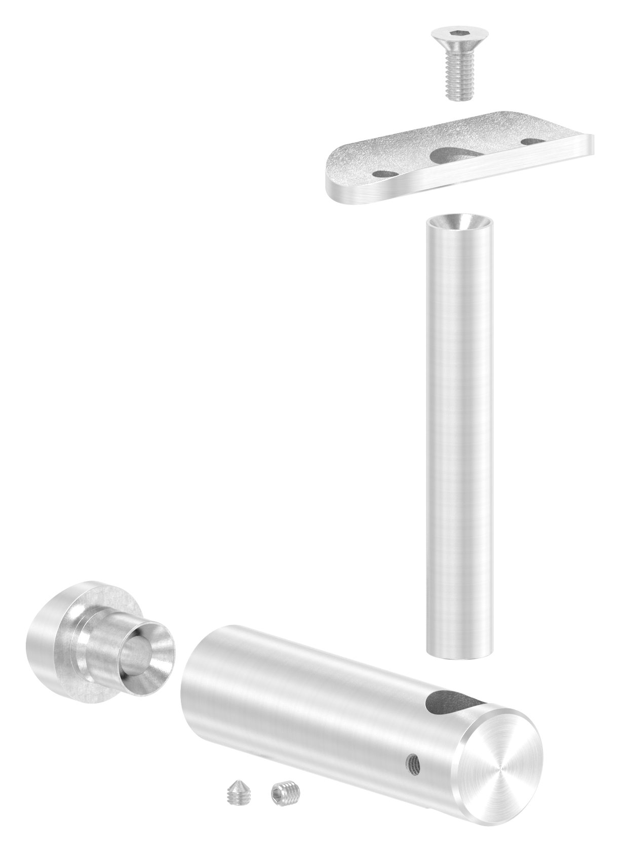 Handlaufhalter mit Handlaufanschlussplatte42,4mm, V2A