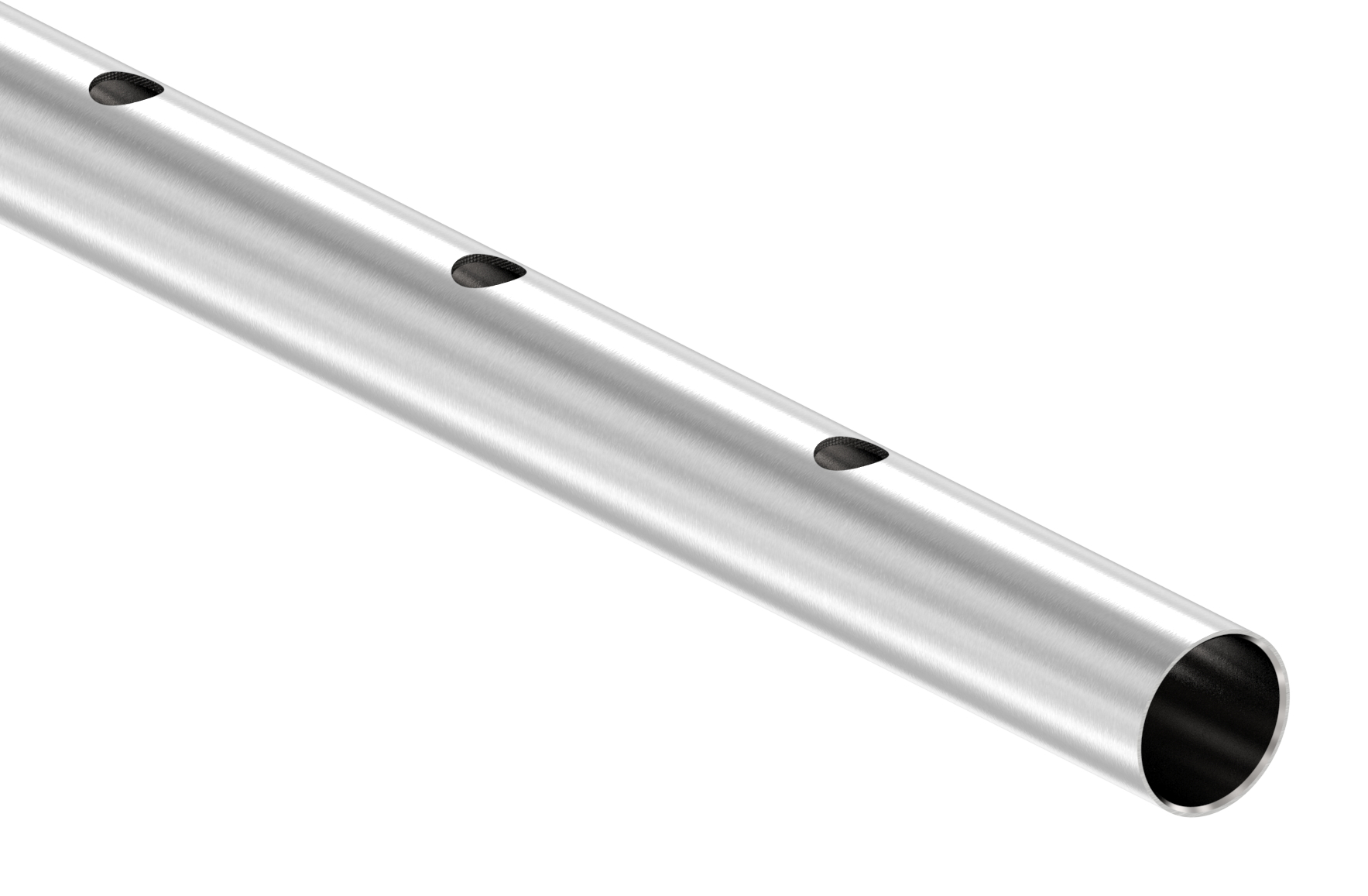 Edelstahlrohr, eins. gelocht 16,1mm, 42,4x2,0mm, L: 3000mm, V2A