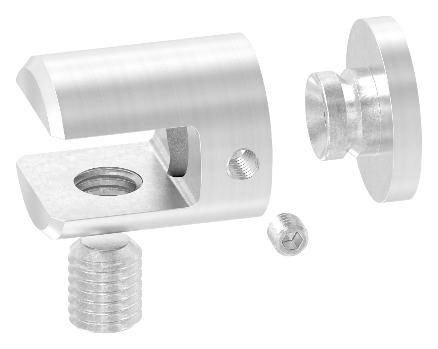 Plattenhalter  für geraden Anschluss, V2A
