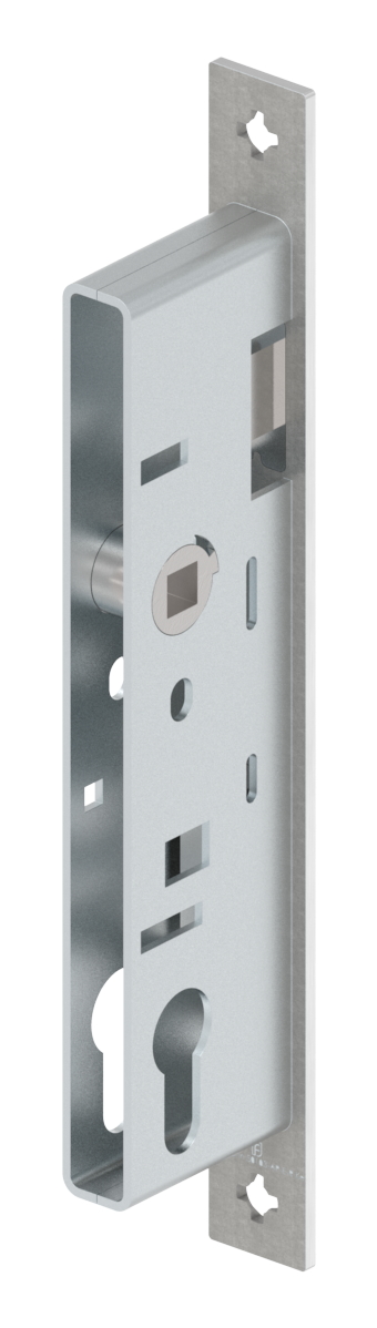 Rohrrahmenschloss verzinkt mit Dornmaß 35mm, mit Anti-Panikfunktion E, DIN rechts