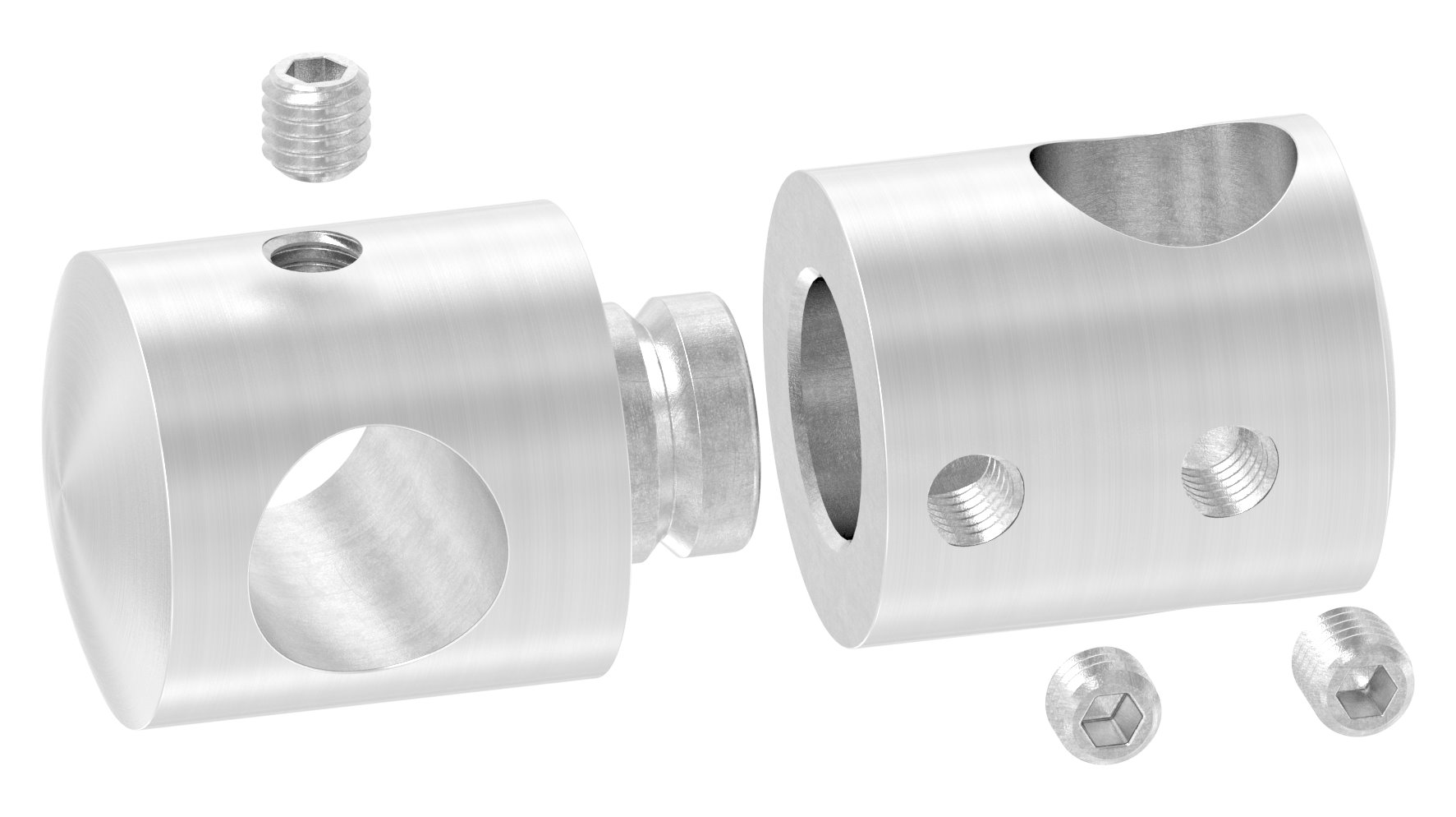 Doppelquerstabhalter mit 12,2 und 12,2mm Bohrung, V2A