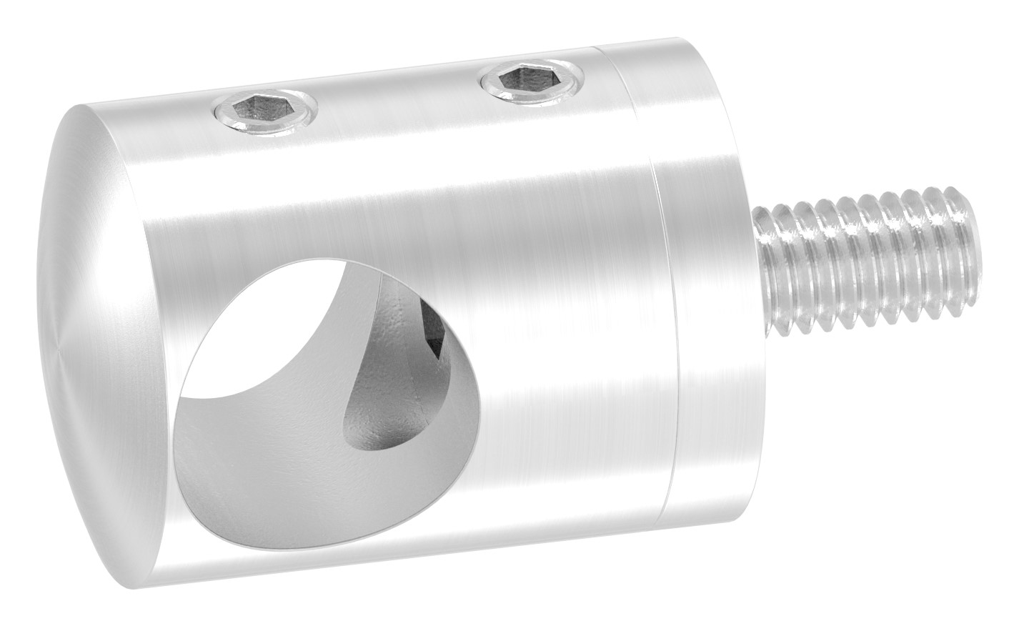 Querstabhalter für geraden Anschluss, 14,2mm Bohrung, V2A