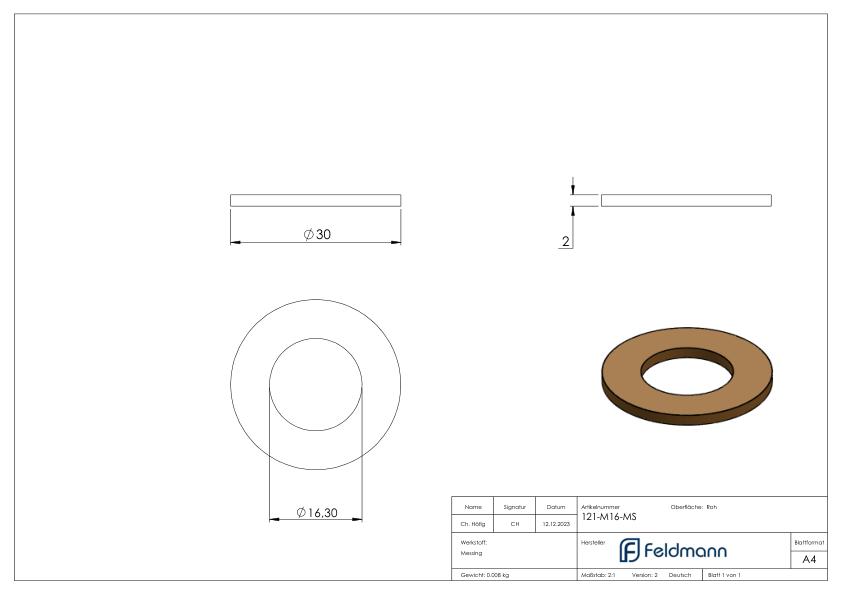 Messingscheibe von Torband 121-M16