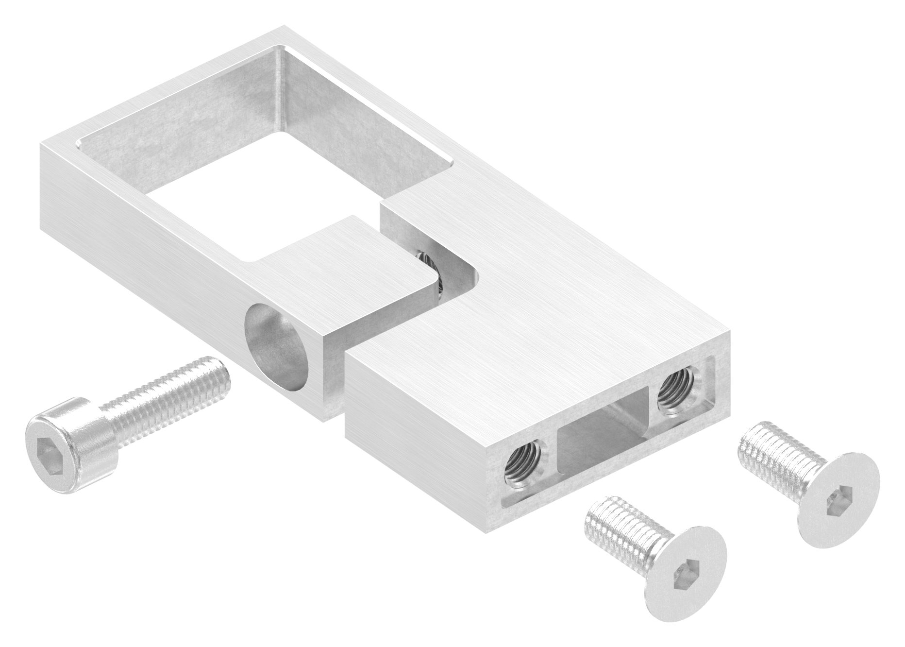 Spannring für Rohr 40x40mm, Wandabstand 60mm, V2A