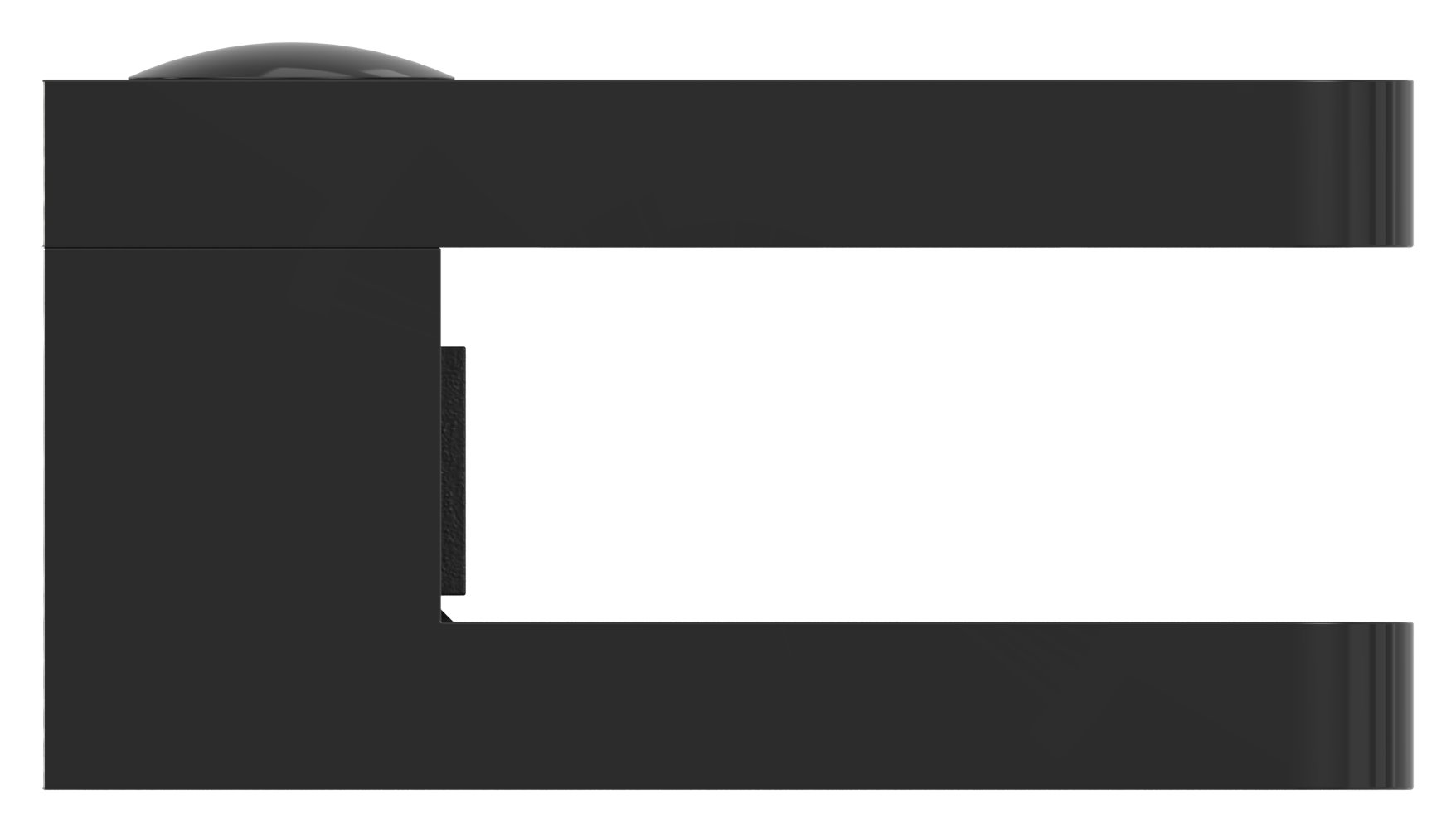 Glasklemme Mod. 36, Anschluss: gerade, in Zink roh pulverbeschichtet RAL 9005 matt