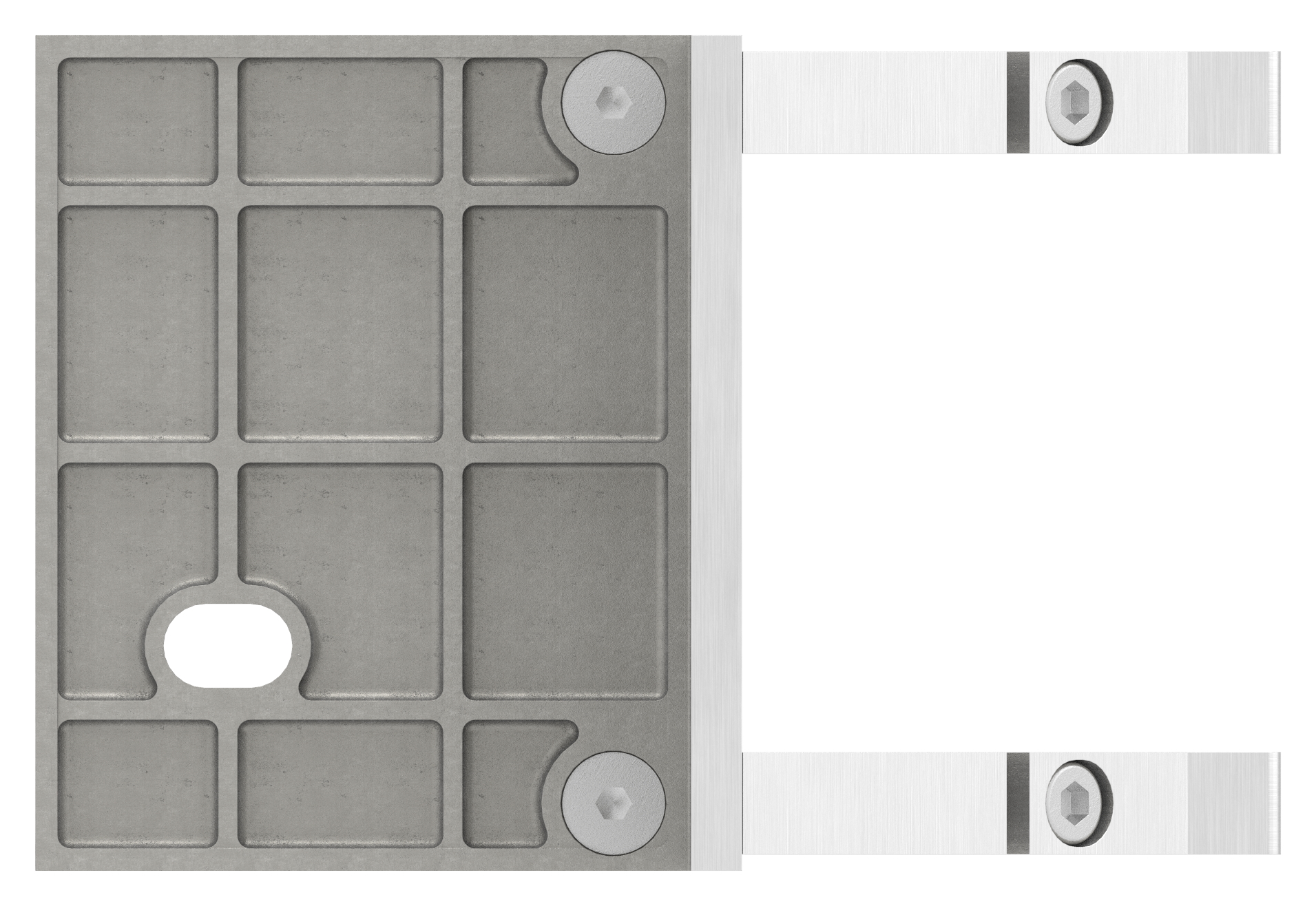Wandbefestigung als Außenecke für Pfosten 40x40mm, V2A