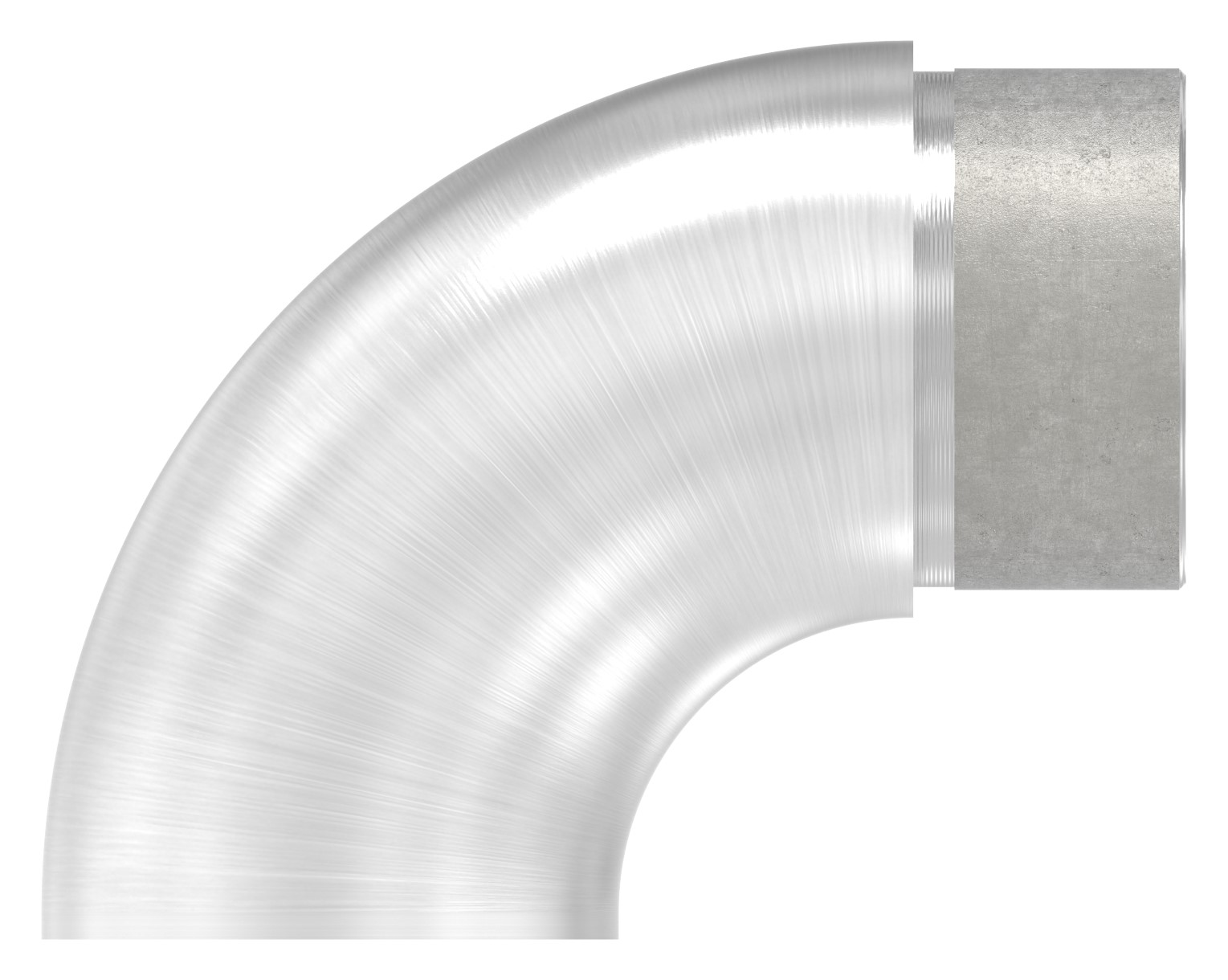 Endbogen 90° flach, für Rohr 42,4x2,0mm, V4A