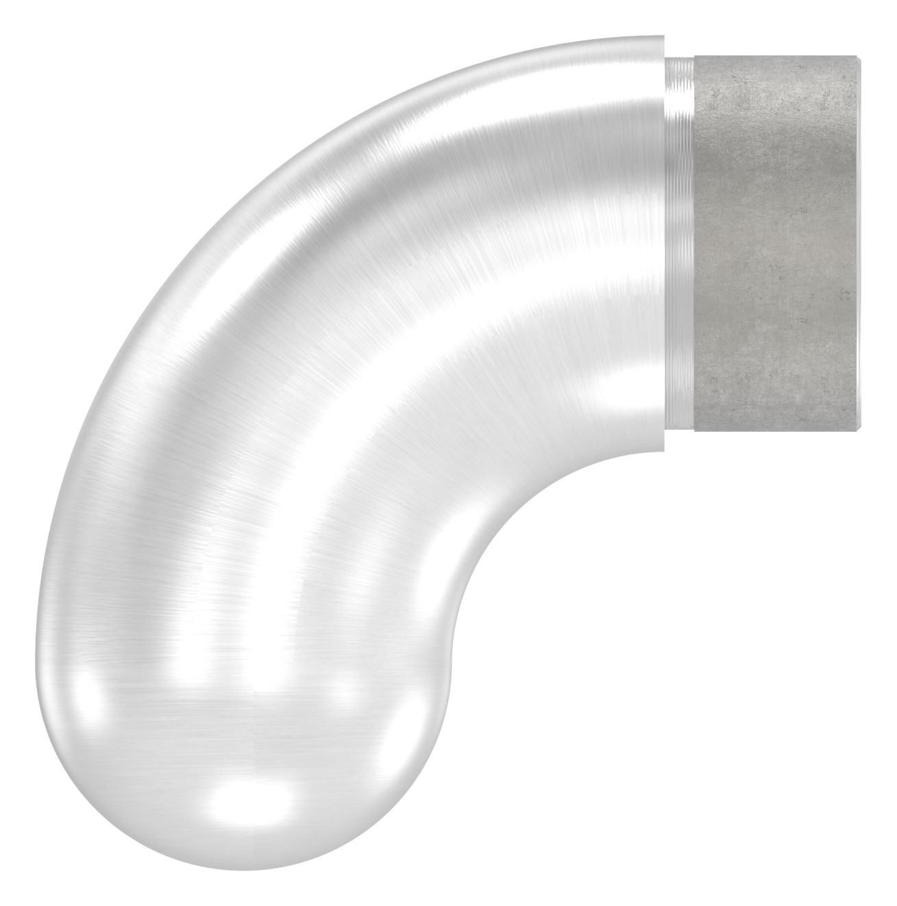 Endbogen 90° halbrund, für Rohr 42,4x2,0mm, V2A