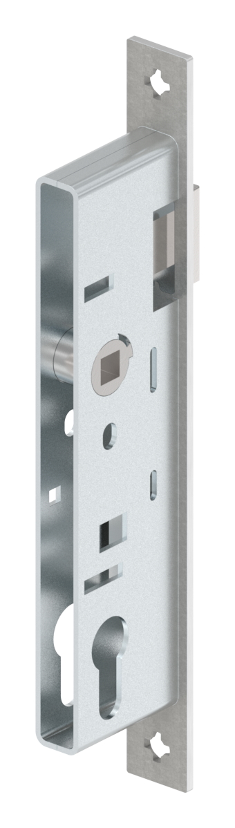 Rohrrahmenschloss verzinkt mit Dornmaß 35mm, mit Anti-Panikfunktion E, DIN links