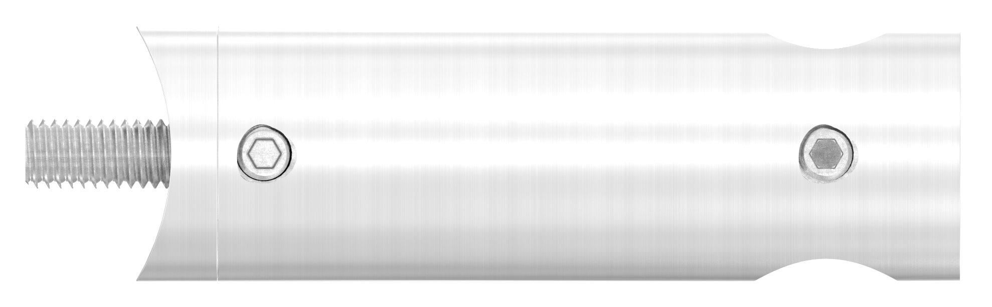 Querstabhalter verlängert, mit Durchgangsbohrung für 42,4mm Rohr, 12,2mm Bohrung, V2A