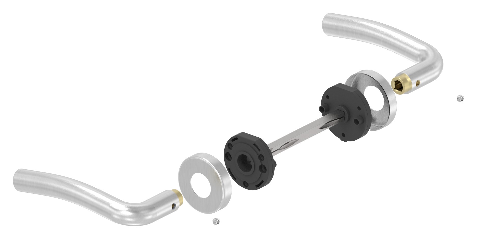 Türdrücker-Paar, drehbar, V2A