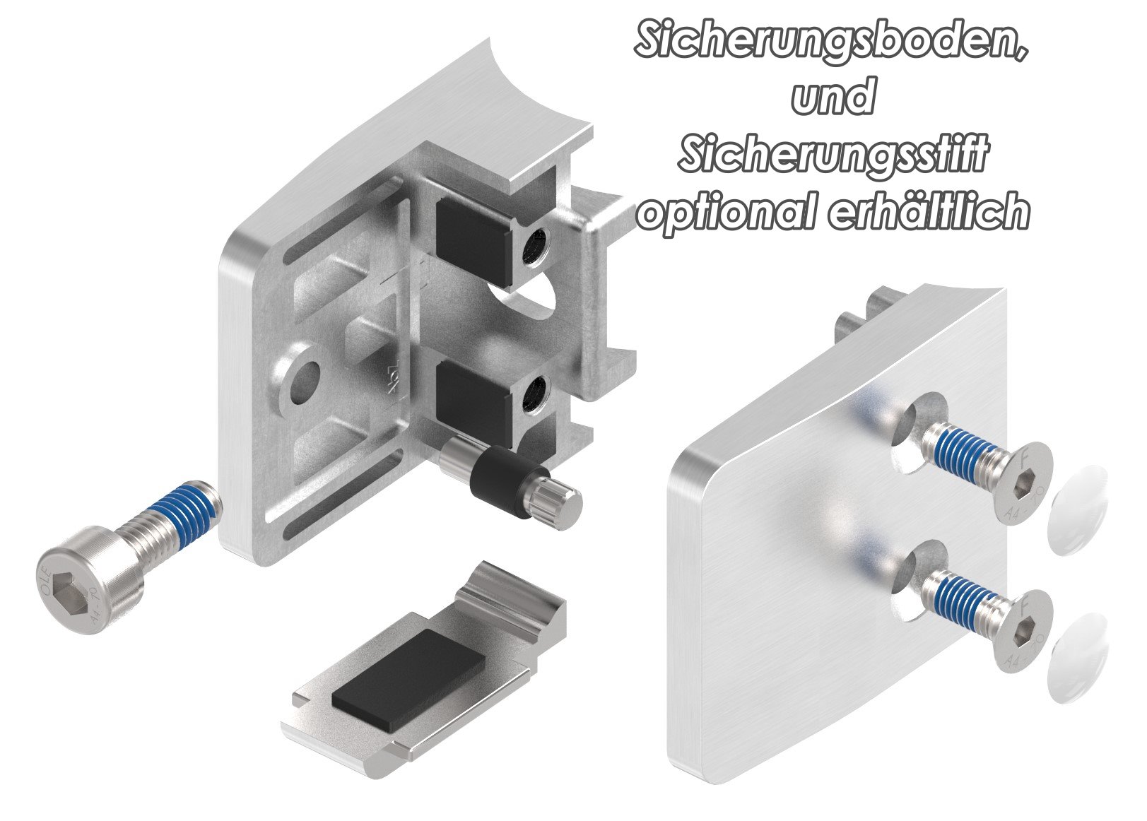 Glasklemme Mod. 34, Anschluss: 42,4mm, V4A Glasklemme Mod. 34, Anschluss: 42,4mm, V4A