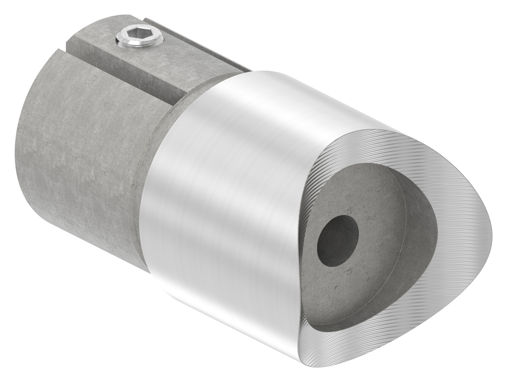 Anschlussstück 90°, Anschluss oben: 48,3mm, V2A