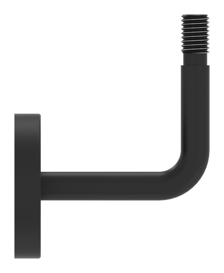 Handlaufhalter Außengewinde inkl. Abdeckrosette (Ronde und Bügel verschweißt), V2A RAL 9005 matt