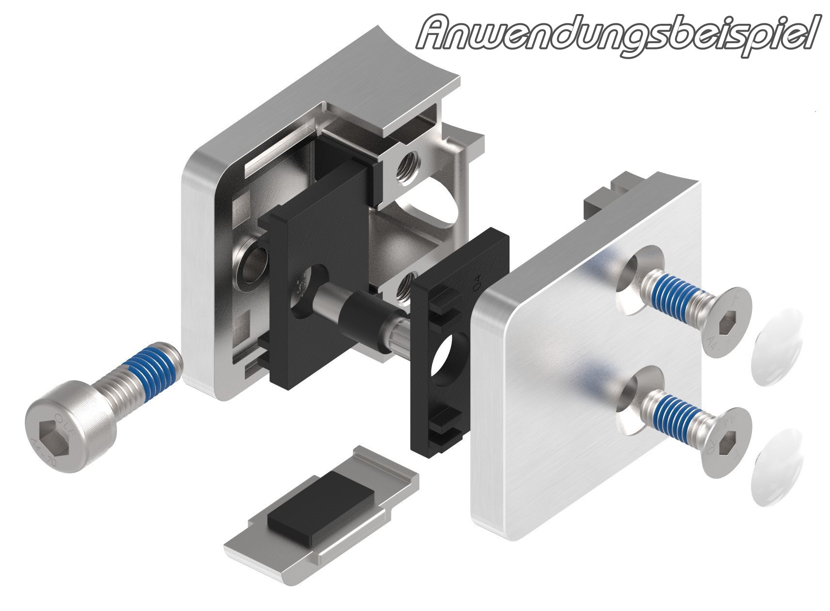 Glasklemme Mod. 31, Anschluss: 60,3mm, V4A Glasklemme Mod. 31, Anschluss: 60,3mm, V4A