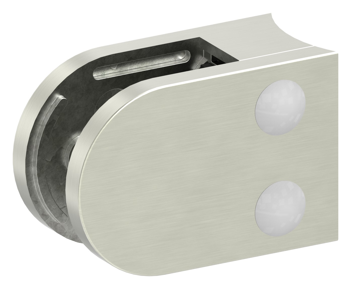 Glasklemme Mod. 38, Anschluss: 60,3mm, VA-Effekt Glasklemme Mod. 38, Anschluss: 60,3mm, VA-Effekt