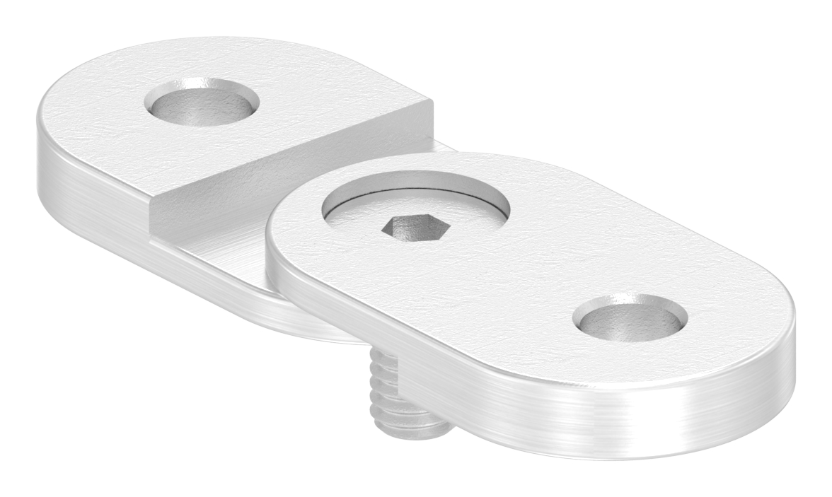 Handlaufanschlussplatte verstellbar, flach, V4A