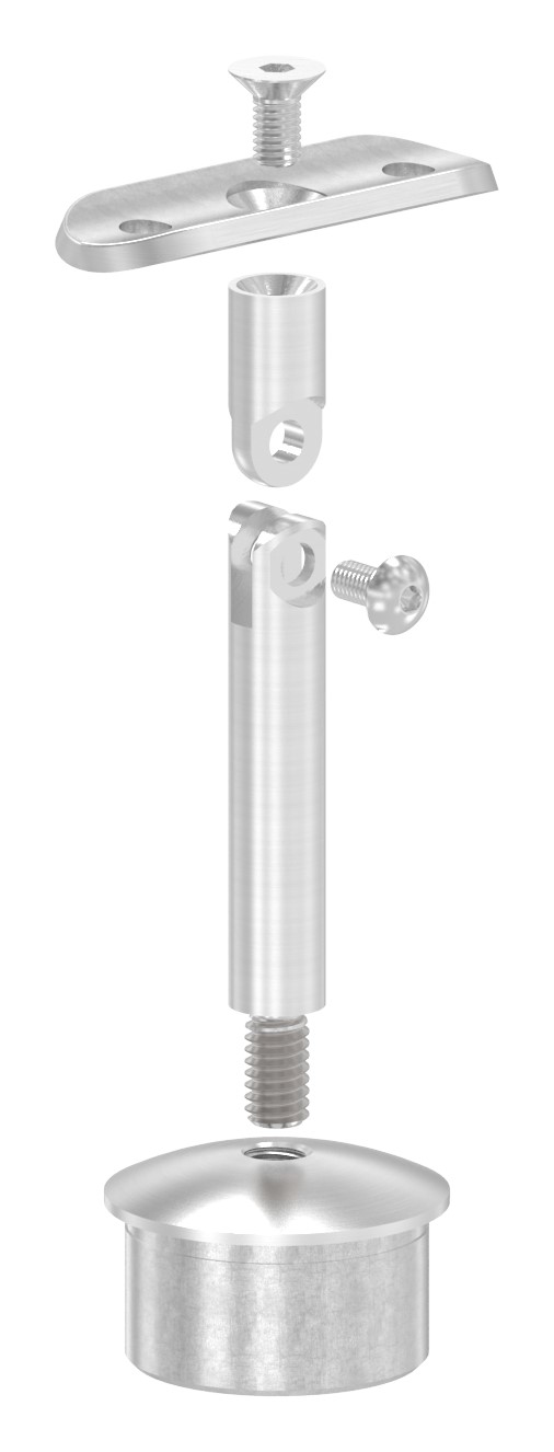 Rohrabschlussstopfen für Rohr 42,4x2,5mm, Handlaufanschlussplatte: 42,4mm, V2A