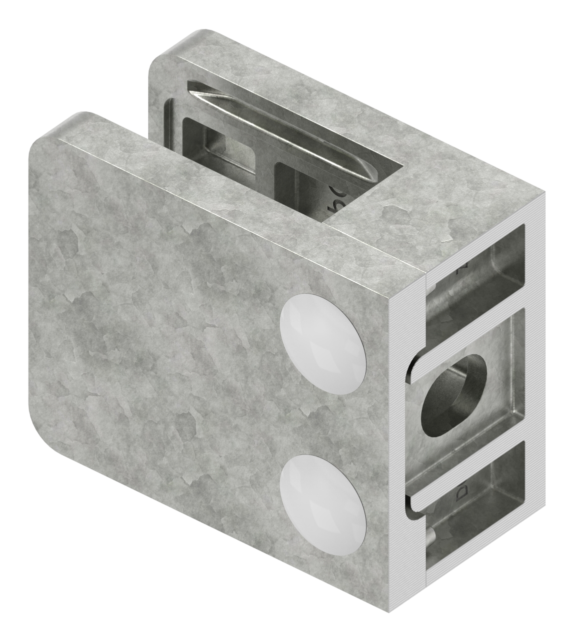 Glasklemme Mod. 36, Anschluss: gerade, in Zink roh