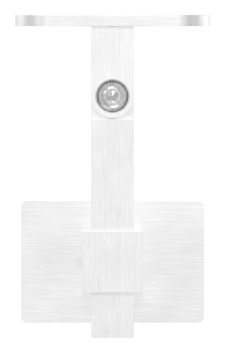 Handlaufhalter eckig mit gerader Handlaufanschlussplatte, V2A