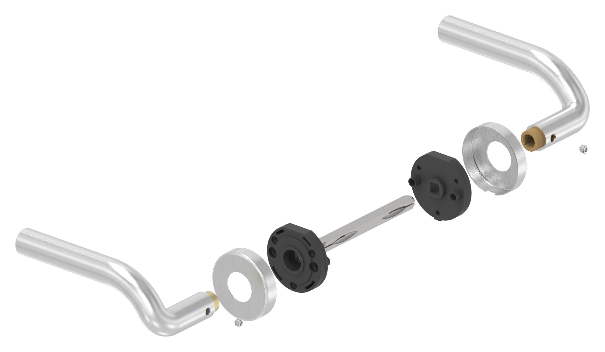 Türdrücker-Paar, drehbar, V2A