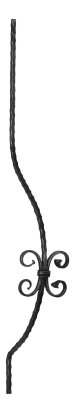 Korbgitterstab 12x12mm, gehämmert, H: 1000mm