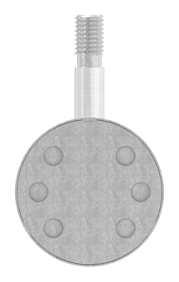 Handlaufhalter Außengewinde inkl. Abdeckrosette (Ronde und Bügel verschweißt), V2A