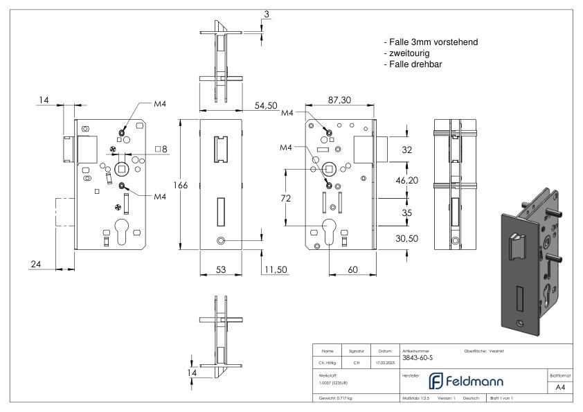 AMF Schloss verzinkt