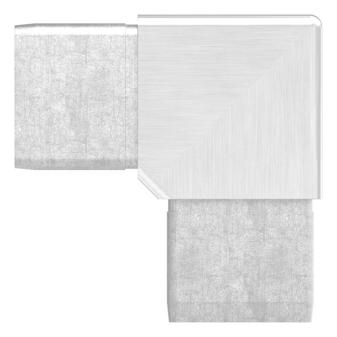 Eckstück 90° mit 3 Abgängen, für Rohr 40x40x2,0mm, V4A
