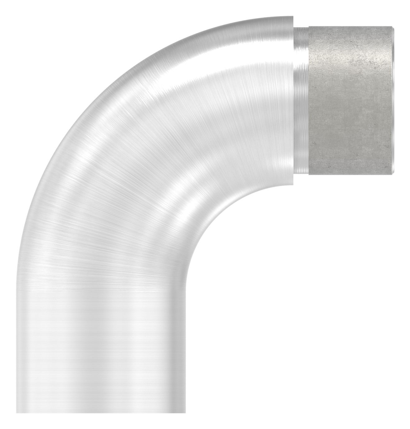 Endbogen 90° flach, für Rohr 33,7x2,0mm, V2A