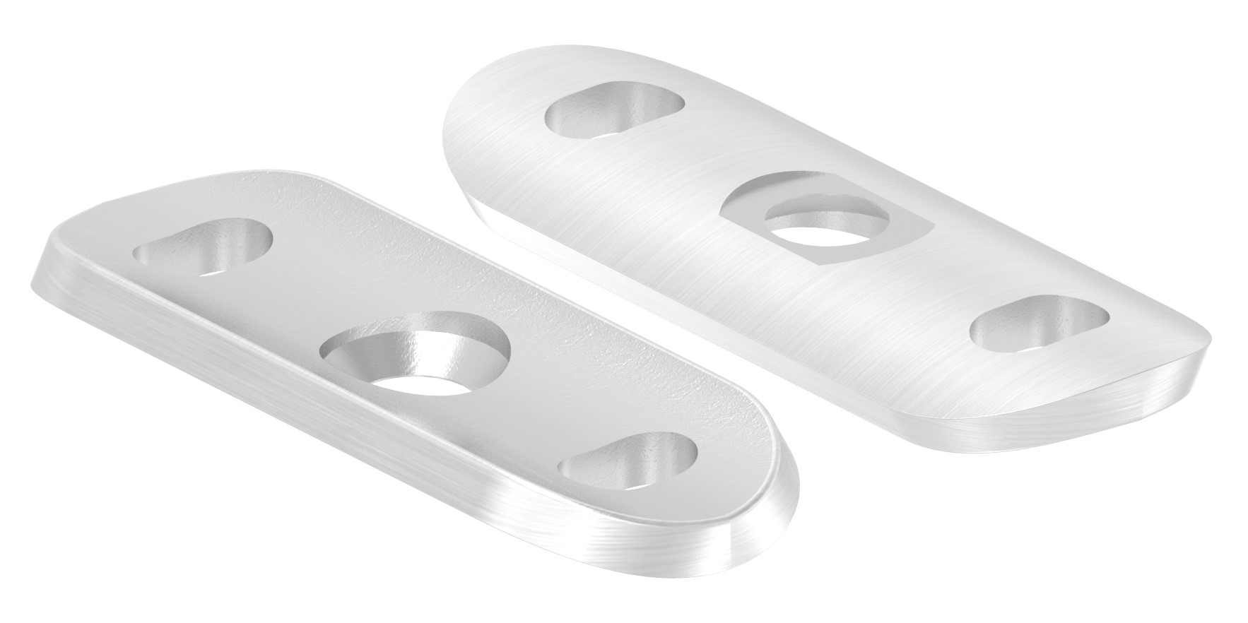 Handlaufanschlussplatte, 42,4mm mit Langlöchern, V2A