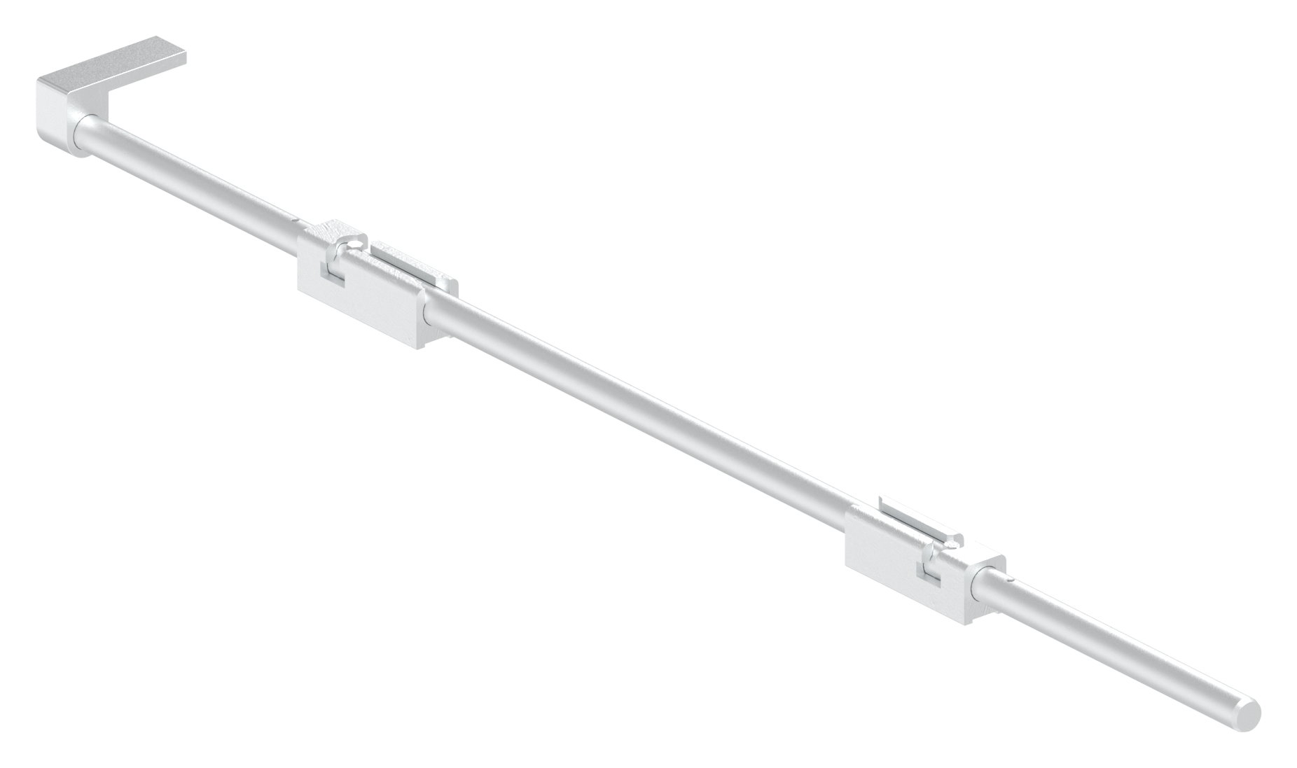 Bodenriegel XL mit zwei Befestigungen, Länge 1000mm, zum Anschrauben, blank