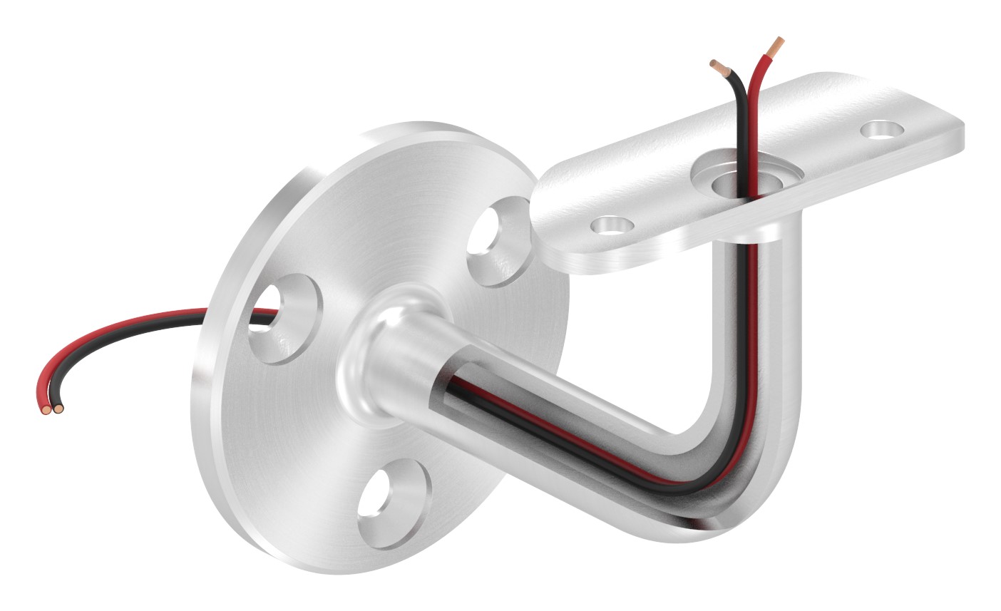 Handlaufhalter mit Kabeldurchführung für LED Handläufe, V2A