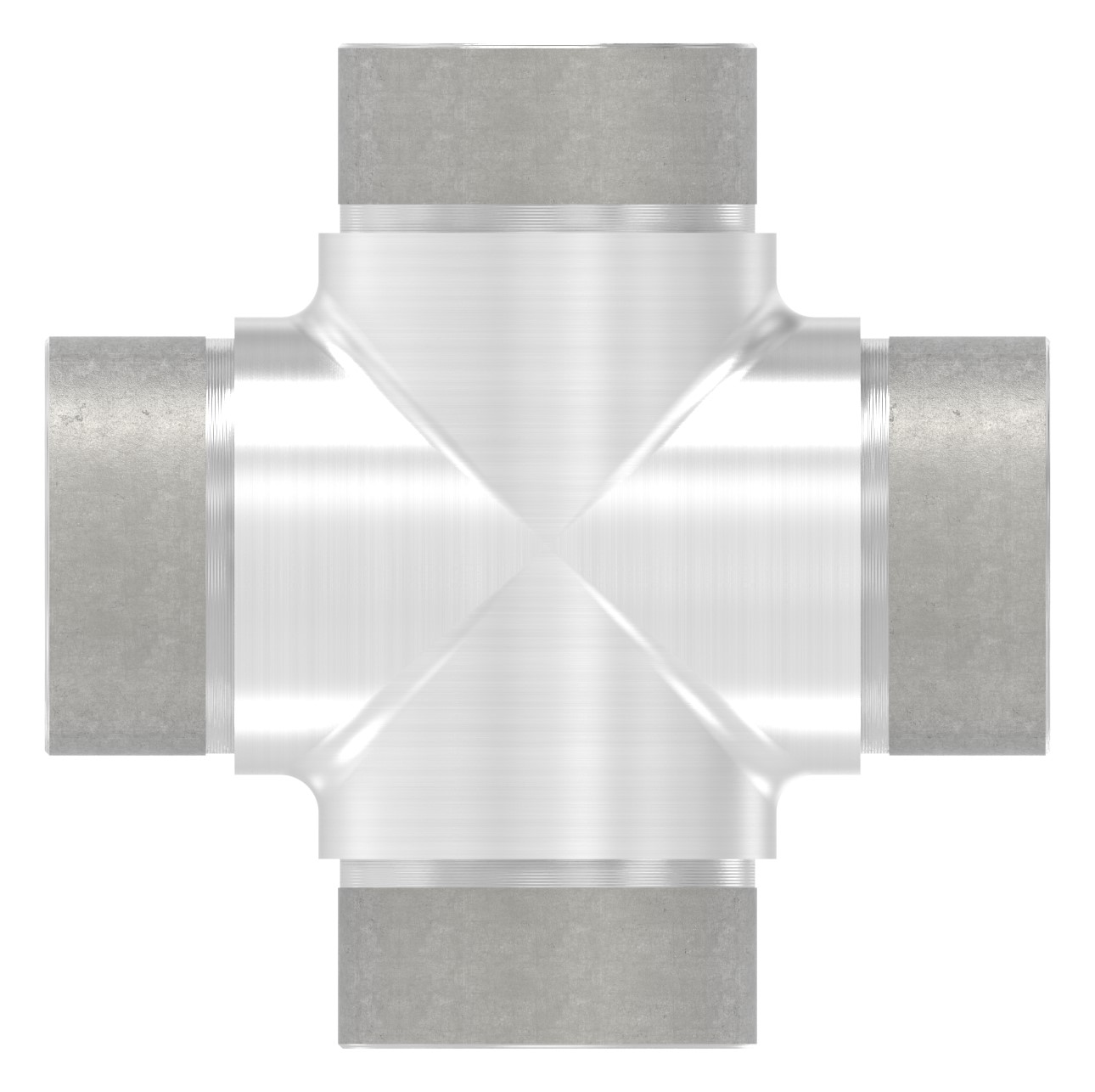 Kreuzstück, für Rohr 48,3x2,0mm, V2A