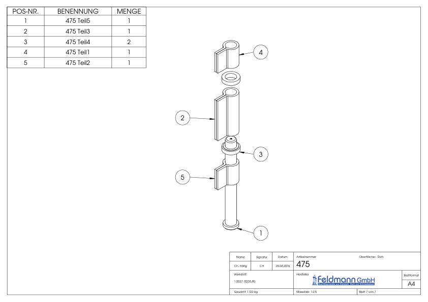 Flachband 3-teilig schwer mit Kugellager