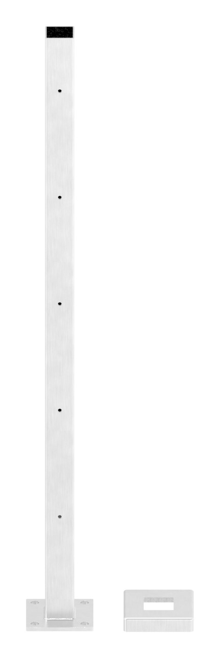 Edelstahlpfosten V2A zur Bodenmontage, H: 880mm