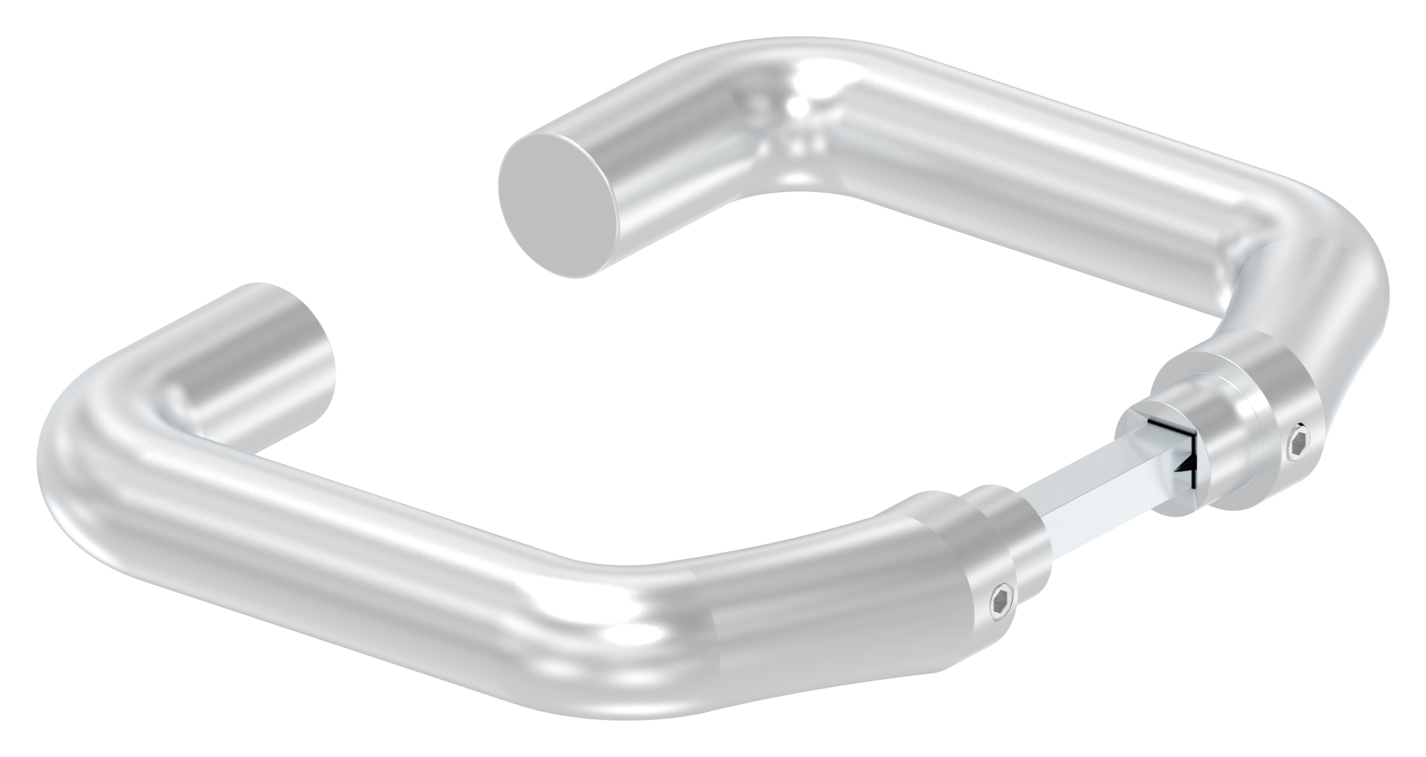 Türdrücker-Paar inkl. Drückerstift 8x8mm, Aluminium