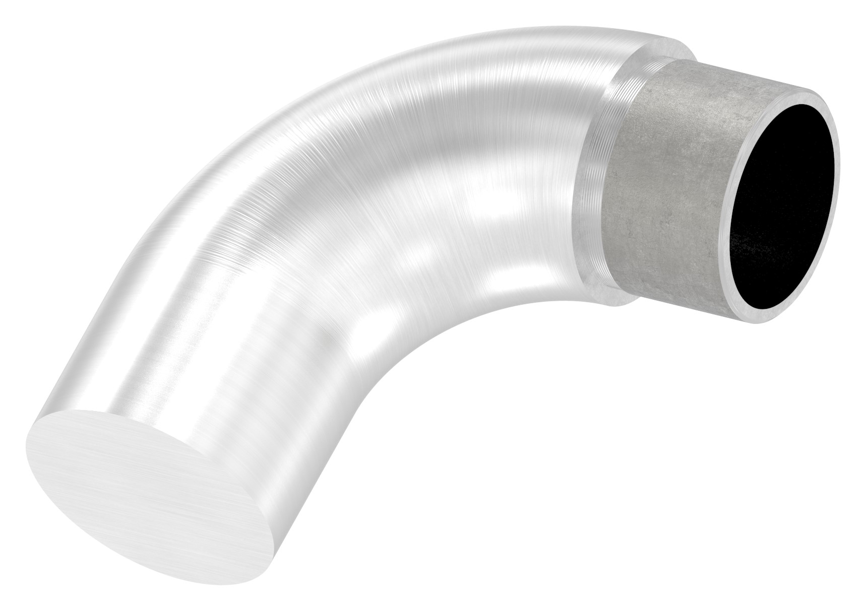 Endbogen 90° flach, für Rohr 33,7x2,0mm, V2A