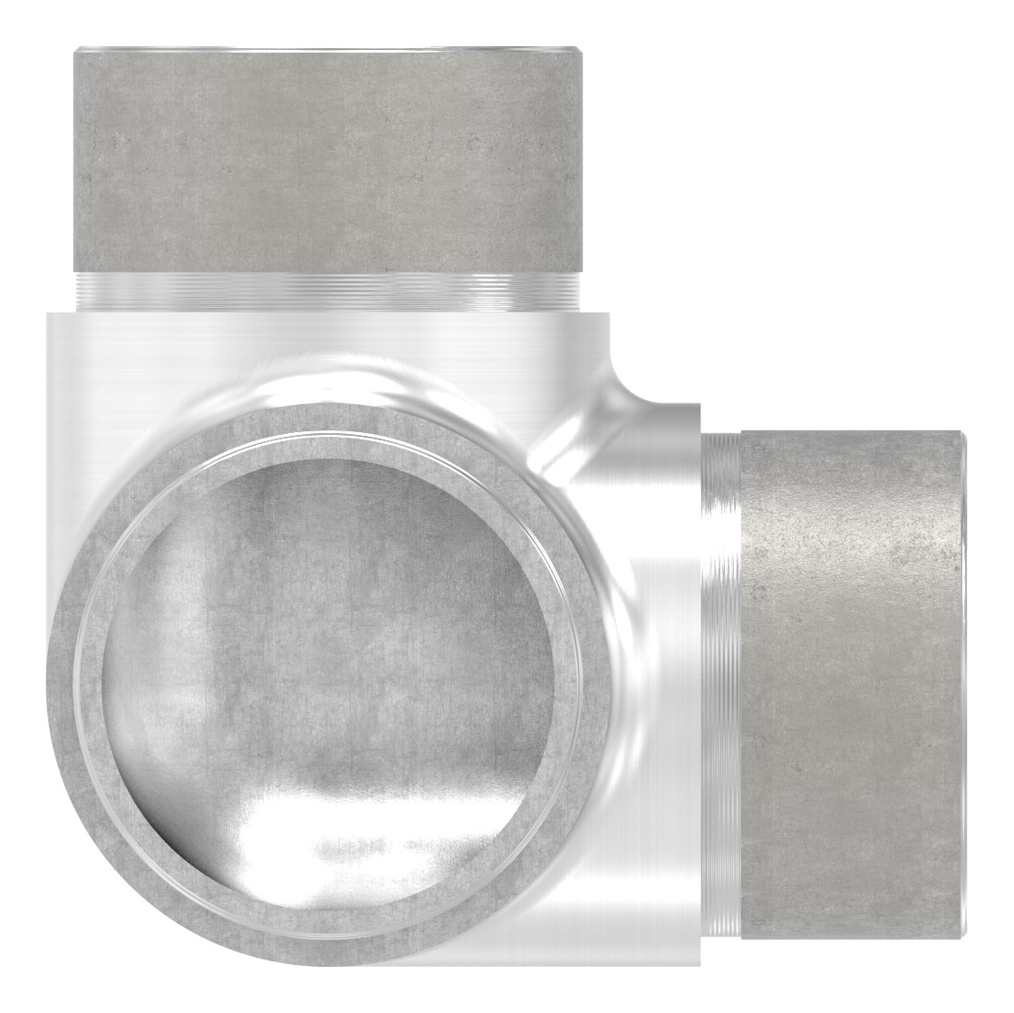 Ecke 90° mit Abgang, für Rohr 42,4x2,0mm, V2A