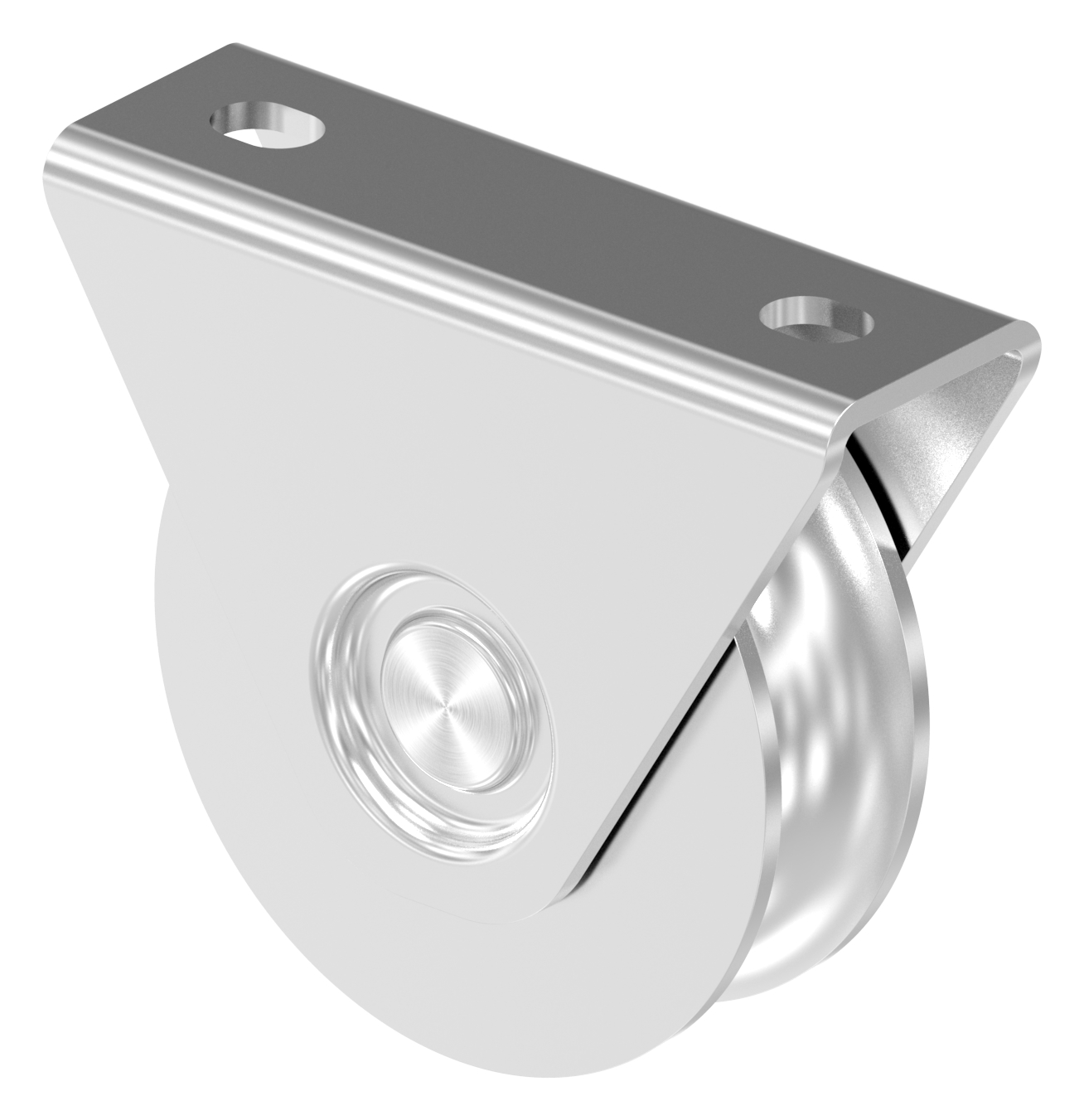 Schiebetorrolle Ø 80mm mit Rundrille Ø 20mm, V4A Schiebetorrolle Ø 80mm mit Rundrille Ø 20mm, V4A