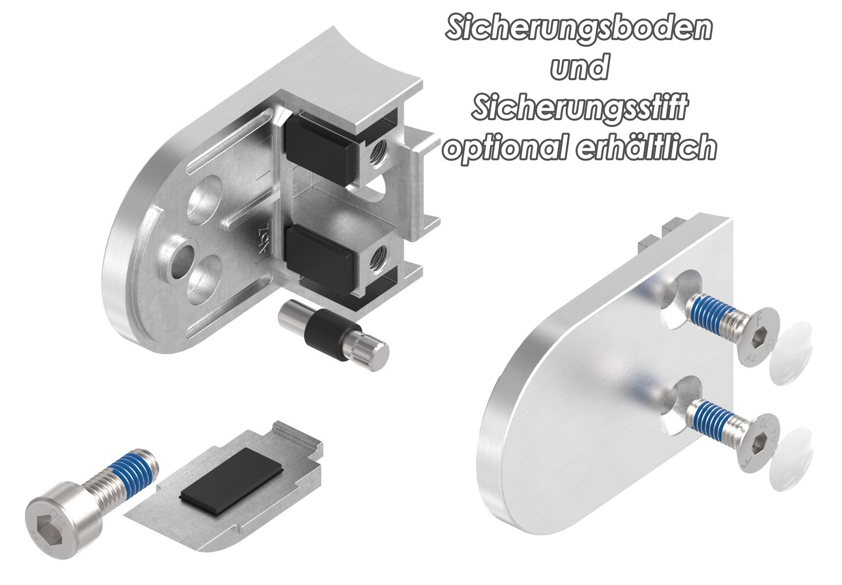 Glasklemme Mod. 38, Anschluss: 60,3mm, V4A Glasklemme Mod. 38, Anschluss: 60,3mm, V4A