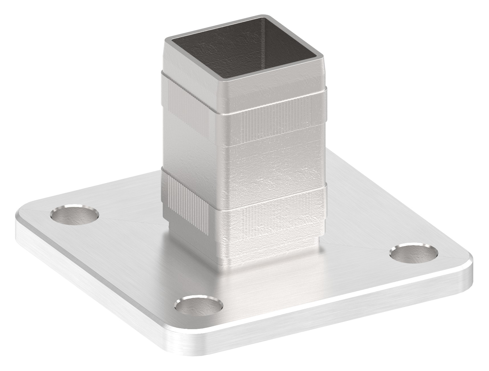 Wand- und Bodenanker mit Rändelung, für Rohr 40x40x2,0mm, V4A