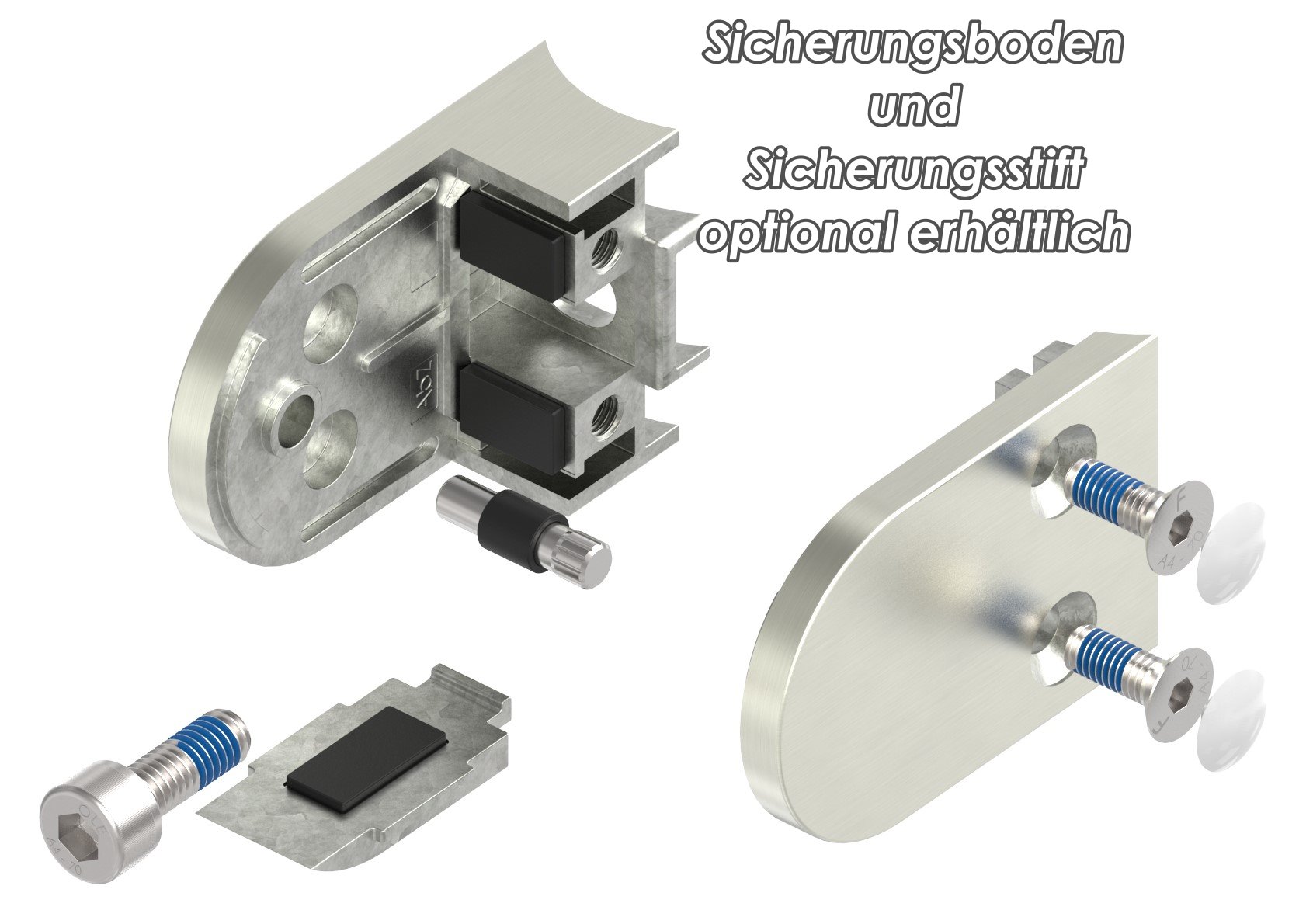 Glasklemme Mod. 38, Anschluss: 42,4mm, VA-Effekt