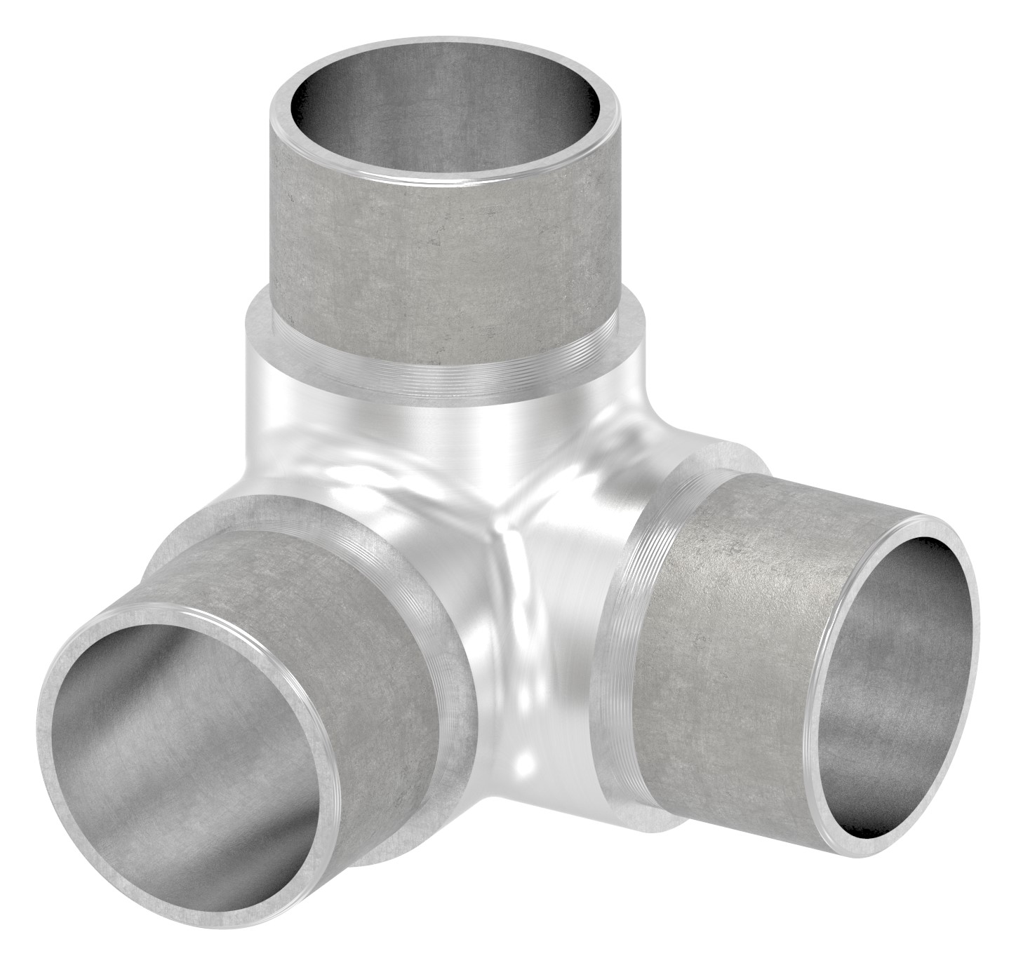 Ecke 90° mit Abgang, für Rohr 33,7x2,0mm, V2A