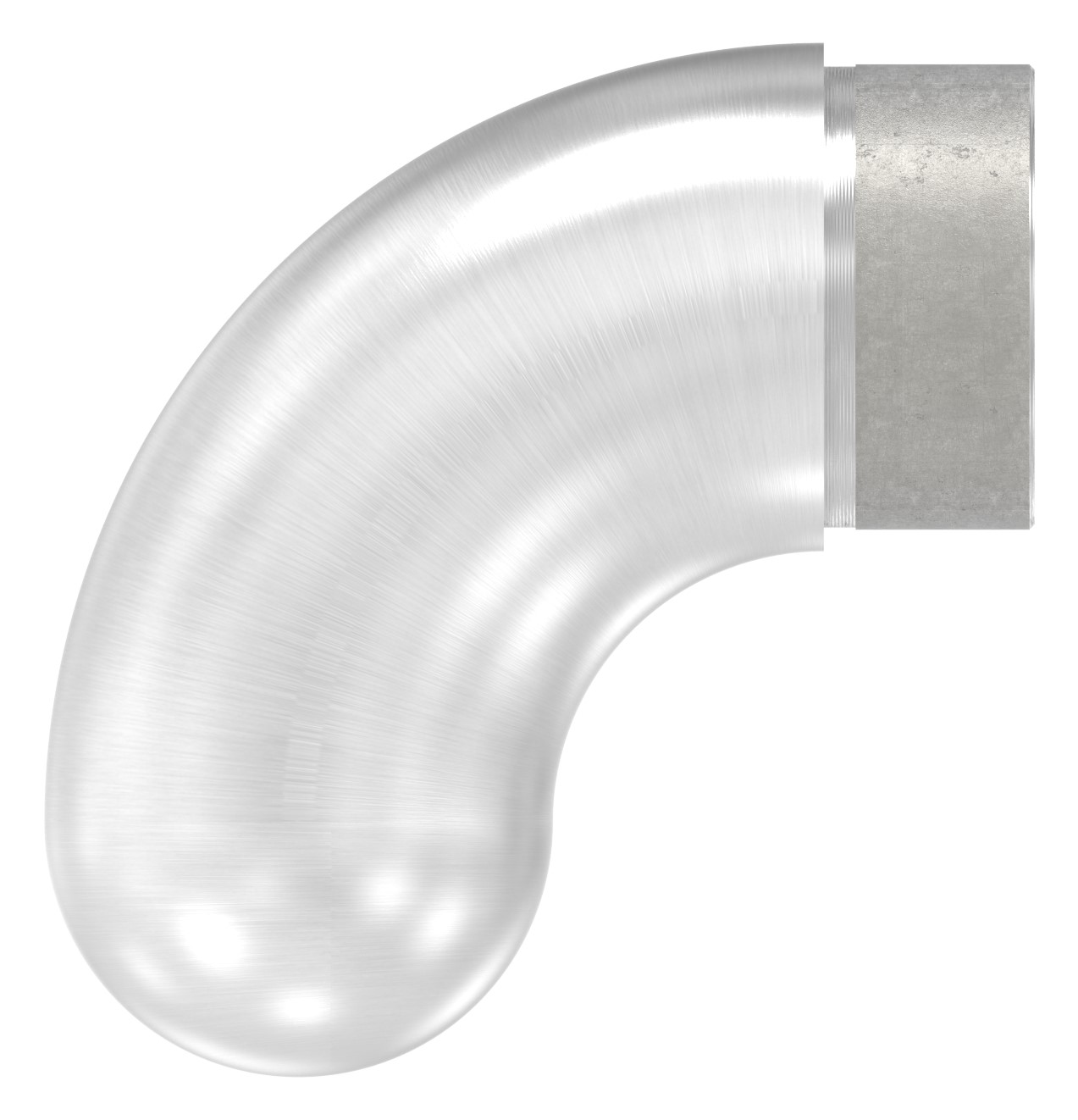 Endbogen 90° halbrund, für Rohr 48,3x2,0mm, V2A