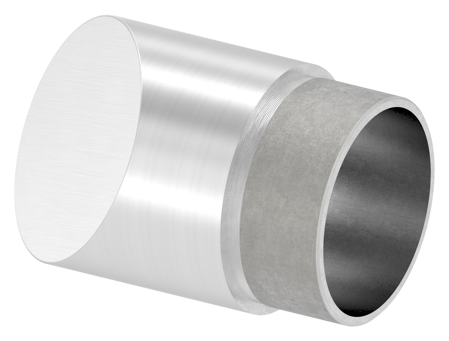 Endbogen 45°, für Rohr 48,3x2,0mm, V2A